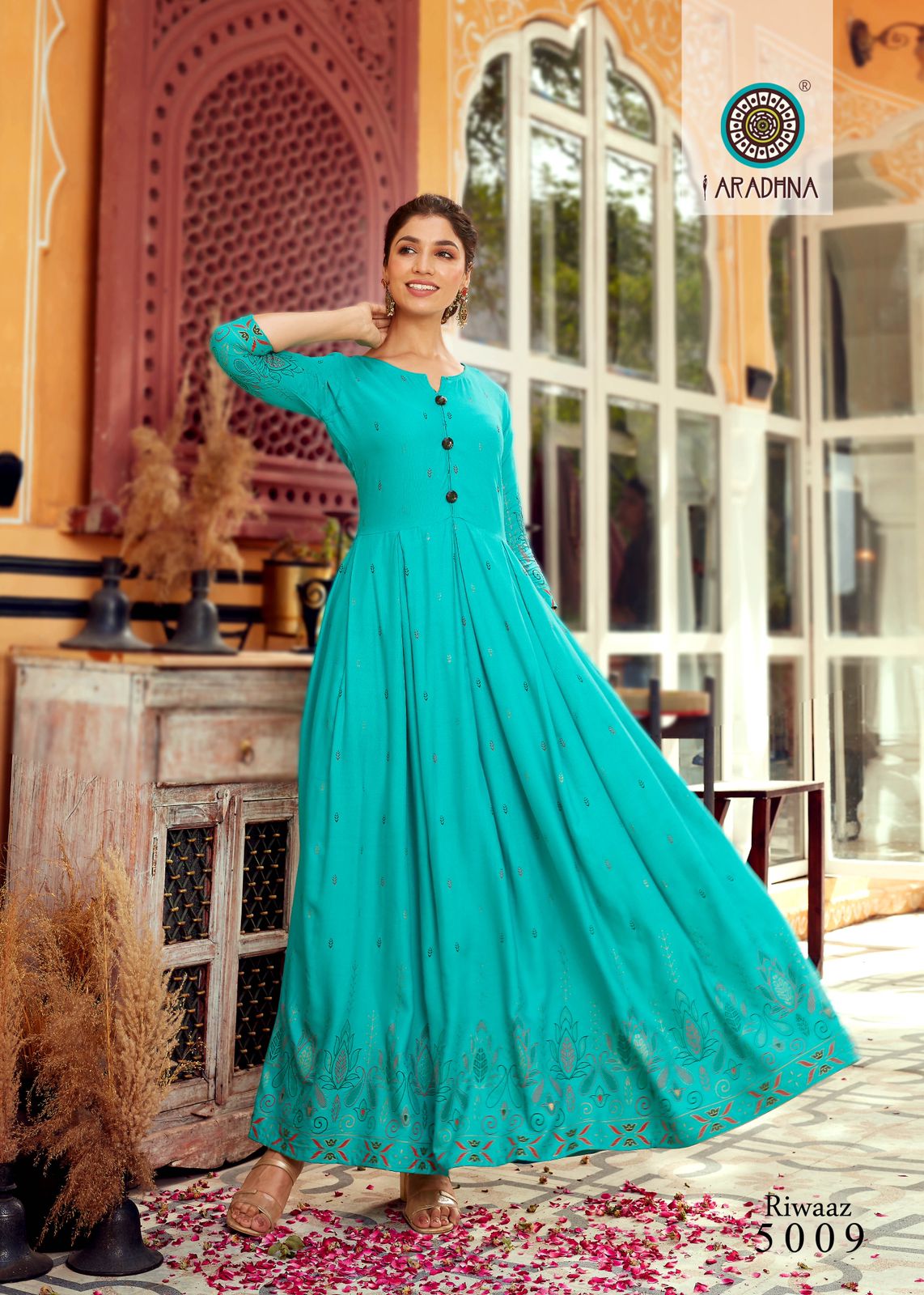Aradhna Riwaaz 5 Printed Long Anarkali Kurti Catalog